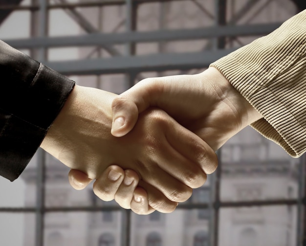 Handshake in the office, the conclusion of the contract.