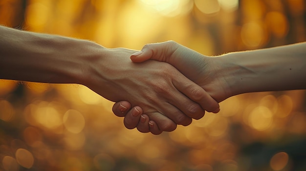 Handshake-overeenkomst slaagt bij handshake-bijeenkomst tussen zakenman en zakenvrouw