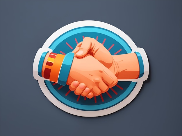 Photo handshake sticker ai generated