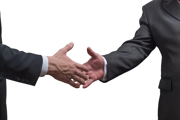 Handshake of two business men isolated on white background