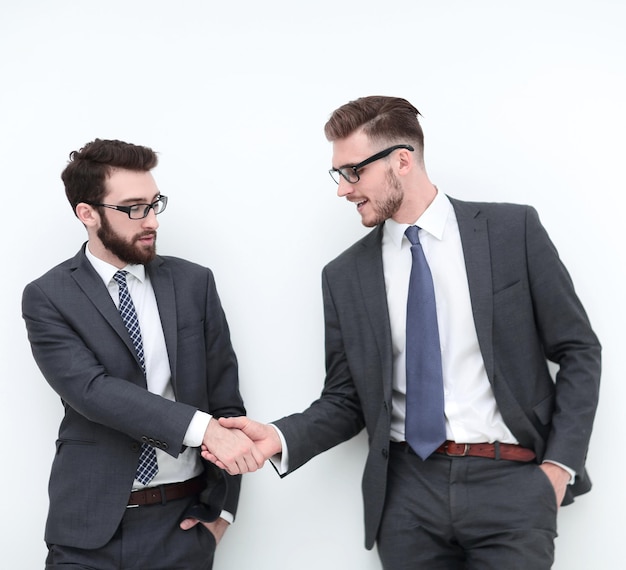 Handshake of two business people