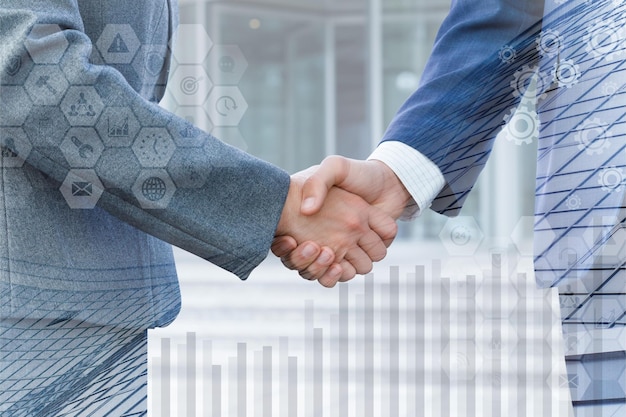 Handshake of two businessmen Concept of agreement