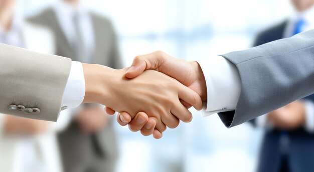 Photo the handshake of two businessmen performing a successful business transaction