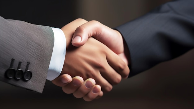 Handshake between two businessmen signifies successful agreement Generative AI
