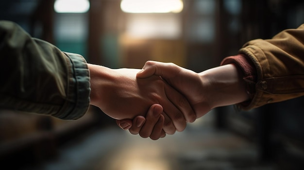 Handshake between two peoplegenerative ai