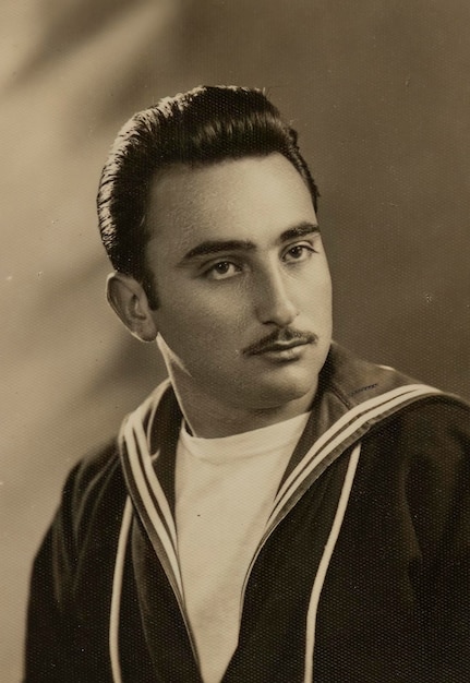 Handsome 50s Man with Mustache Portrait