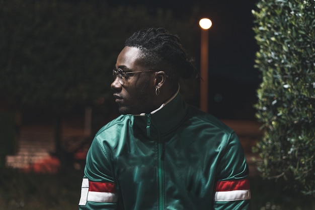 Handsome African-American black man in the street