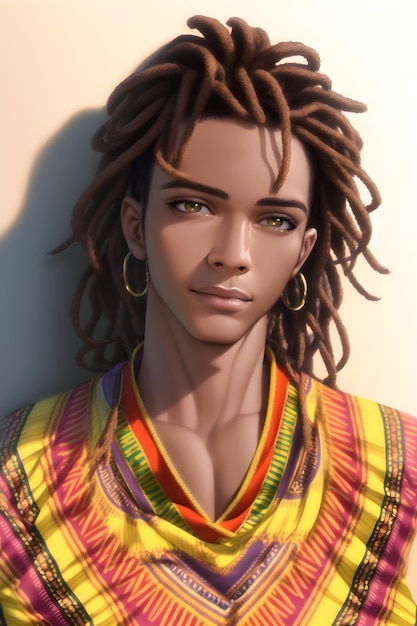 Photo handsome african man wearing dashiki