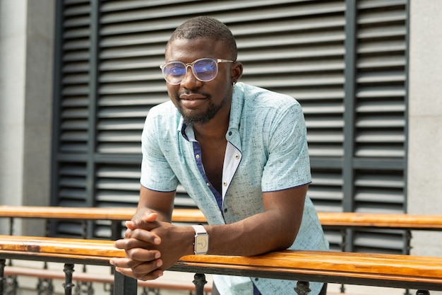 handsome african man with glasses