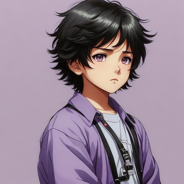 Handsome anime boy character for avatar and 2d illustration