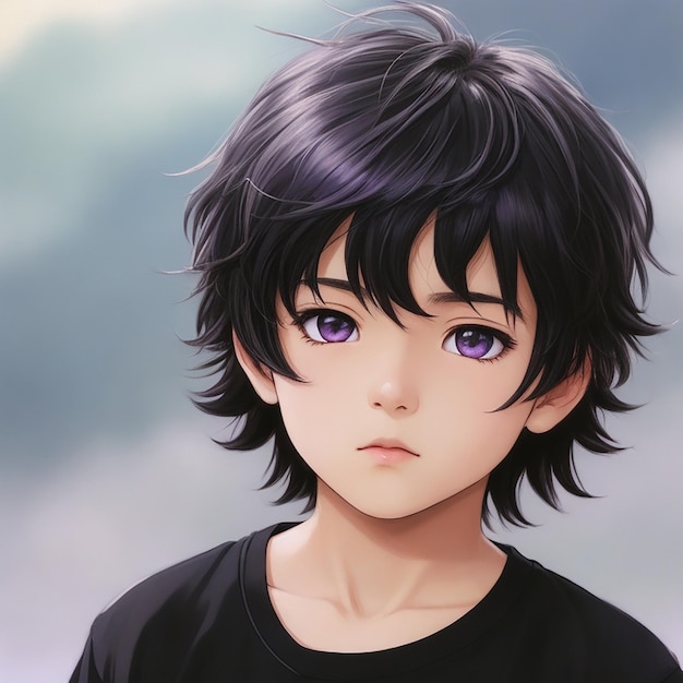 Handsome anime boy character for avatar and 2d illustration