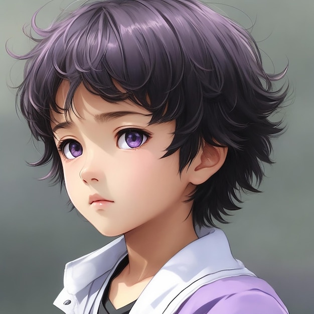 Handsome anime boy character for avatar and 2d illustration