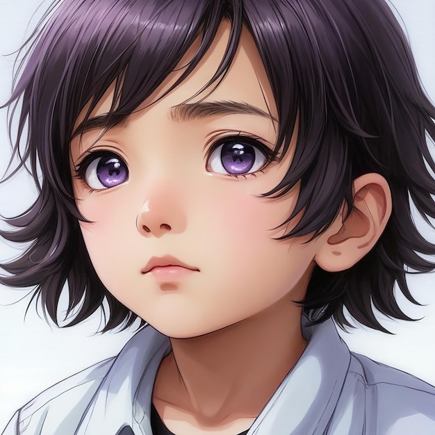 Handsome anime boy character for avatar and 2d illustration