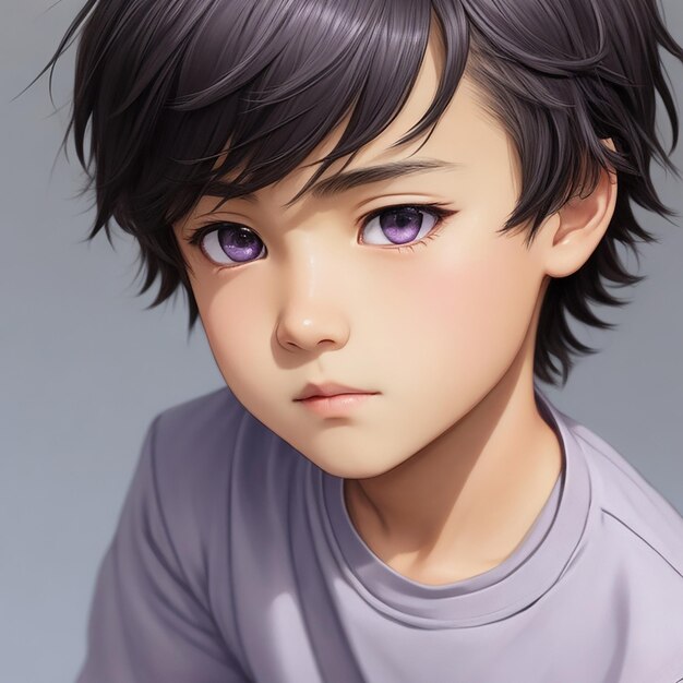 Handsome anime boy character for avatar and 2d illustration