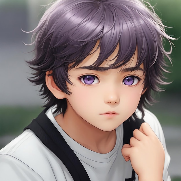 Handsome anime boy character for avatar and 2d illustration