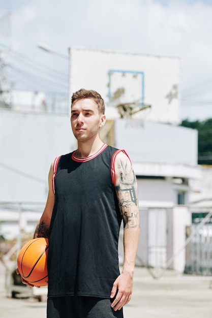 Handsome basketball player