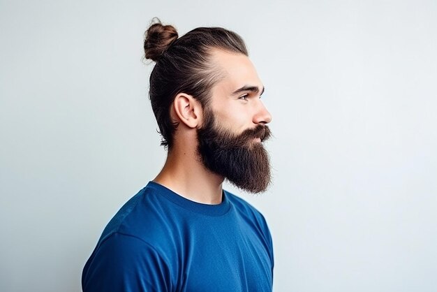 a handsome bearded man with long hair