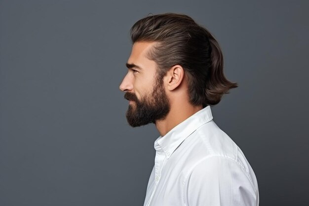 a handsome bearded man with long hair