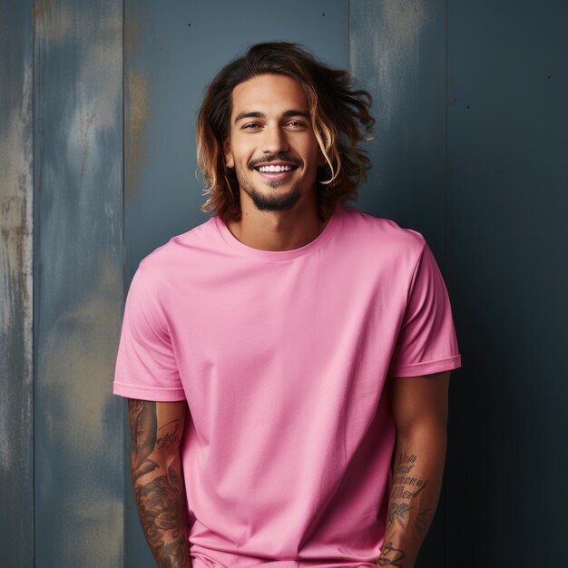 Handsome black man wearing blank tshirt for mockup