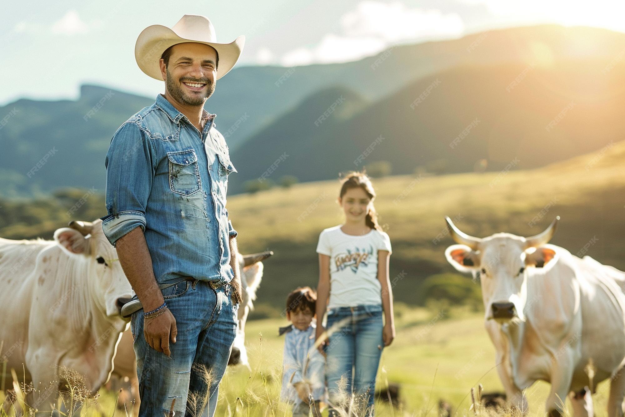 Premium Photo | A handsome brazilian sertanejo family man with his 