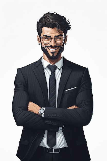 handsome business man and white background