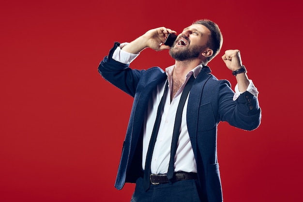 Handsome businessman with mobile phone