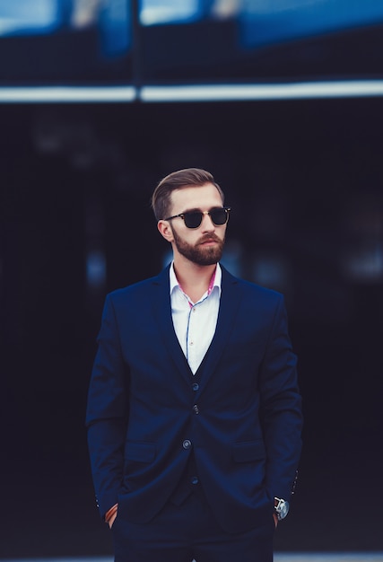 Handsome businessman with sunglasses