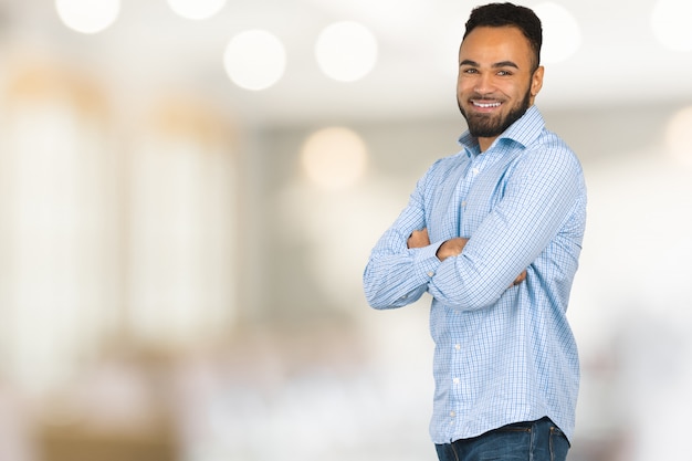 Handsome cheerful african american executive business man