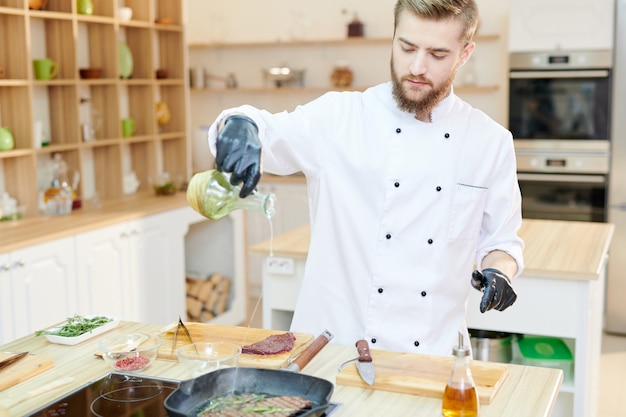 Handsome Chef Cooking