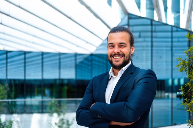 Handsome confidence bearded businessman