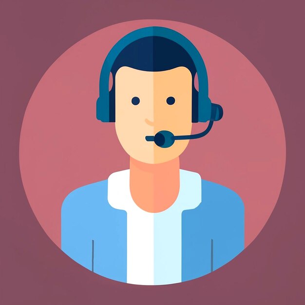 Photo handsome customer service clerk with a headset ai_generarted