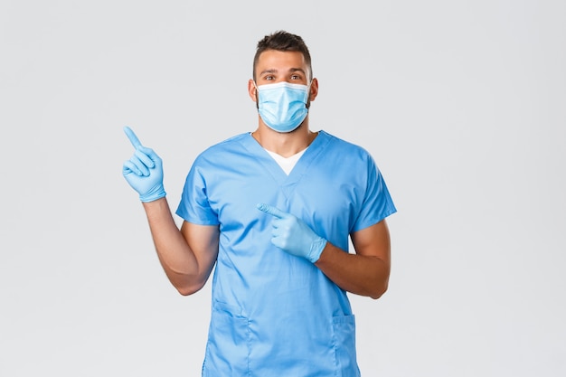 Handsome doctor wearing medical mask