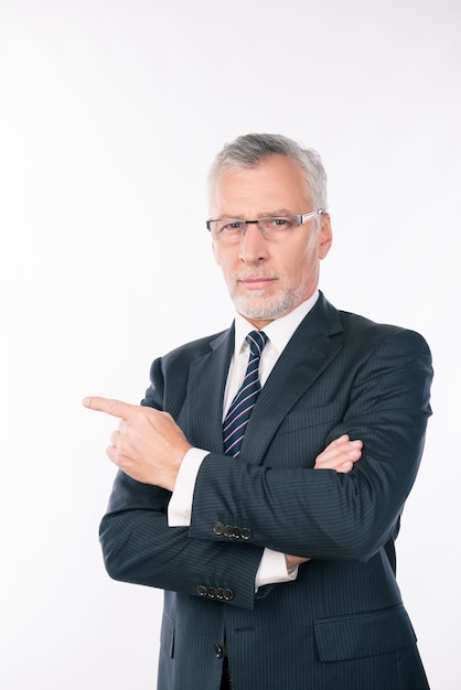 Handsome elderly businessman in a suit