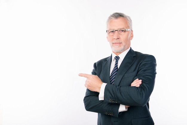 Handsome elderly businessman in a suit