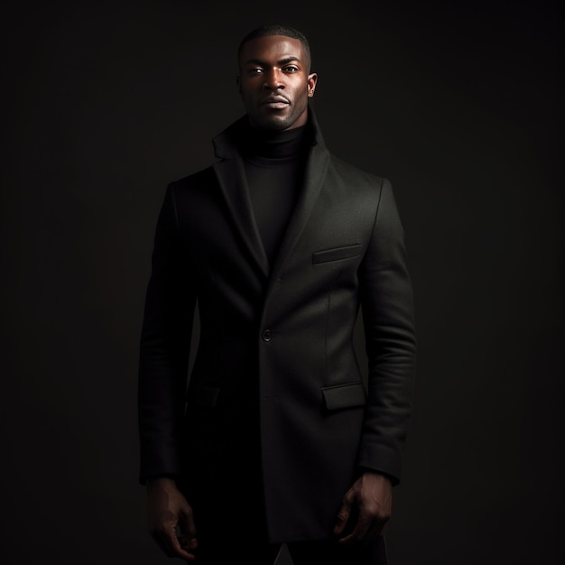 Handsome and elegant black man posing