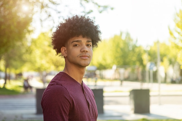 Handsome guy with afro hairstyle 