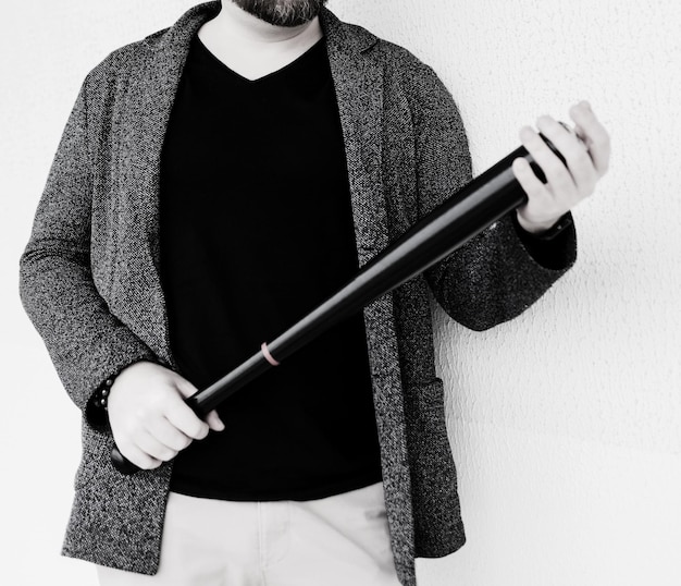 Handsome guy with baseball bat