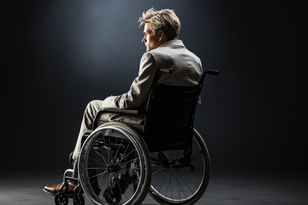 Handsome handicapped man studio shot