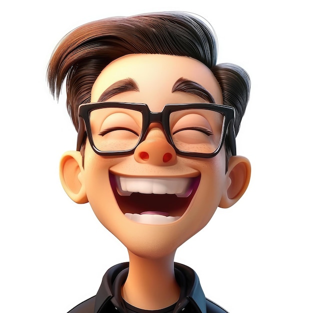 Handsome happy guy on a white background emoji memoji