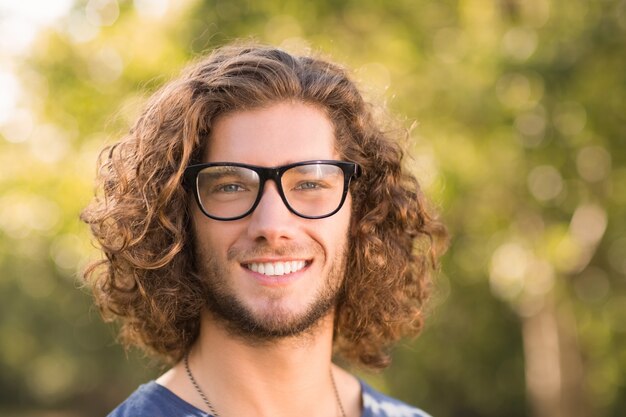 Handsome hipster in the park