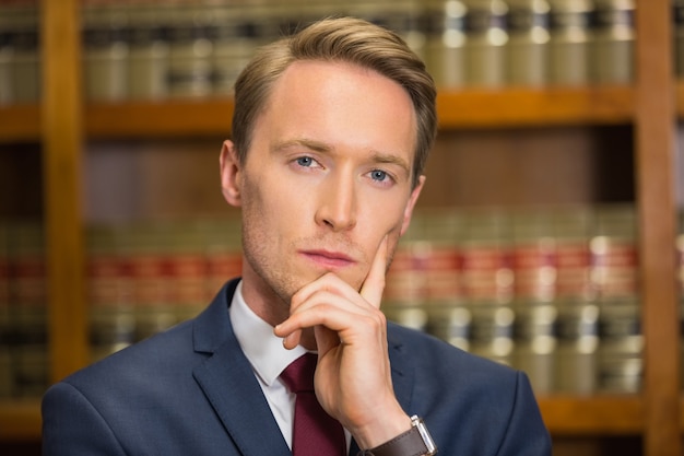 Handsome lawyer in the law library