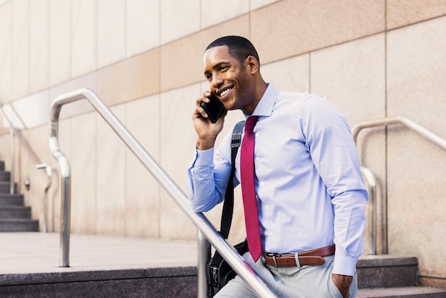 Handsome male african american business man CEO in a stylish corporate elegant suit