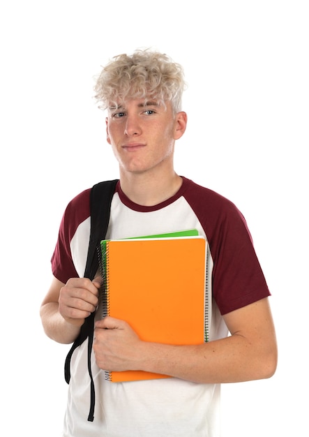 Handsome male student isolated 