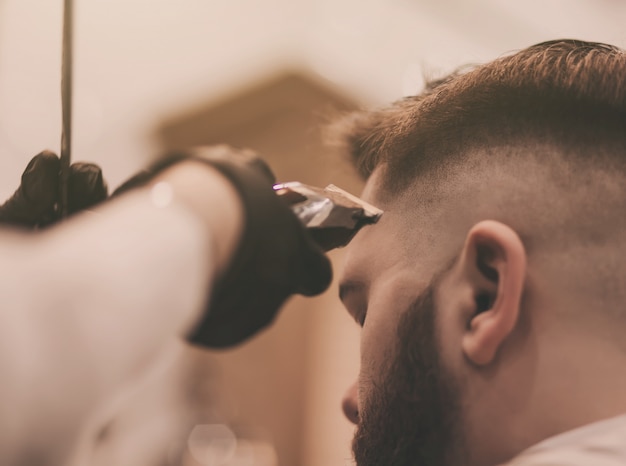 Handsome man at the barber shop