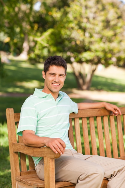 Handsome man on the bench