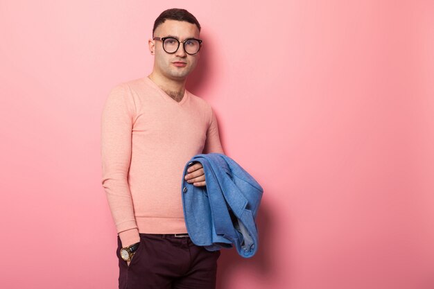 Handsome man in bright jacket