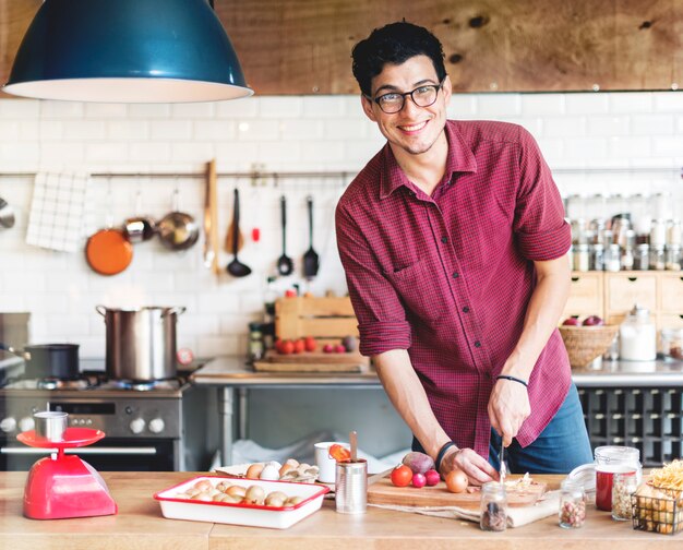 Handsome Man Chef Cook Cooking Concept