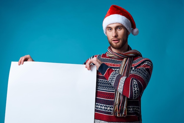 handsome man in New Year's clothes advertising copy space studio posing High quality photo