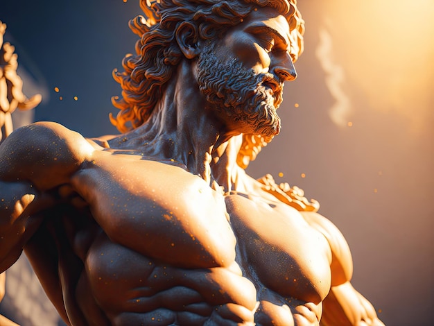 handsome man statue bokeh bright image ai generative