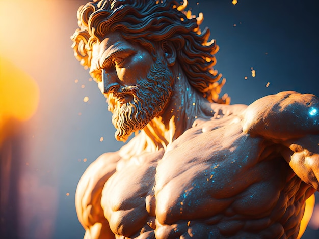 handsome man statue bokeh bright image ai generative